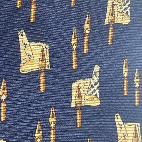 Burberrys of London Silk Neck Tie Fountain Pen Card Suit Pattern Made in Italy - Picture 6 of 14